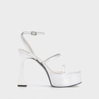 CHARLES & KEITH/ストラッピー スカルプチュアヒールプラットフォームサンダル/507008468