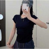 And Kawaii/アンドカワイイ And Kawaii Tシャツ きれいめ カジュアル 半袖 ショート丈 Uネック レディースファッショ/507009034