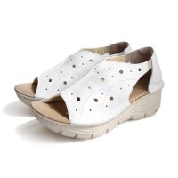 pointer/【本革】サンダル 超軽量 ウエッジソール ミュール レディース 靴 白 厚底サンダル 美脚 痛くない 快適 PO5715/507009097