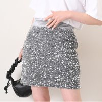 REAL STYLE/リアルスタイル REAL STYLE ミニスカート レディース タイト スパンコール ベロア ボトムス 膝上 ひざ丈 ウエストゴム 軽量 おしゃれ 可愛い 華や/507009118