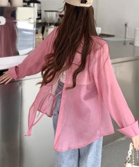 RIFF/リフ Riff シアーシャツ 後ろスリット シースルー 羽織り ブラウス トップス オーバーサイズ ビッグサイズ 大きいサイズ ゆったり 長袖 無地/507009123
