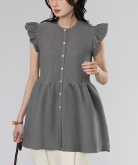 ELFRANK/エルフランク ELFRANK フリル袖ペプラム半袖ニットプルオーバー/507009149