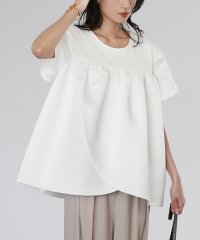 ELFRANK/エルフランク ELFRANK 2WAY異素材ドッキングチューリップスリーブトップス【洗える】/507009154