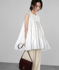 ELFRANK/エルフランク ELFRANK 異素材ドッキングノースリーブティアードトップス【洗える】/507009164
