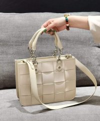 Tomieco/トミエコ Tomieco LEATHER トートバッグ 本革編み込み 2way仕様 スクエア/507009245