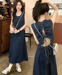 OSYAREVO/オシャレボ OSYAREVO 【ネット限定】バックシャン デニム ロングワンピース/507009583