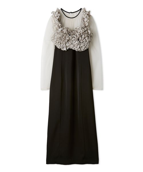 オリーブグリーン フラワーシルエットビスチェ