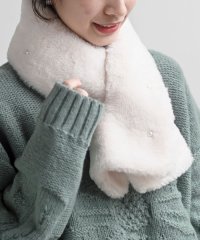 rps/パール付フェイクファー差し込みマフラー/506969701