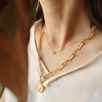 Noelmarket/ノエルマーケット Noelmarket ネックレス 金属アレルギー対応 つけっぱなし コインネックレス ステンレス 大人 可愛い おしゃれ ゴールド シルバー /507008838