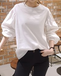 Lily of Valley/リリーオブバリー Lily of Valley ボリューム スリーブ 無地 ブラウス 長袖 上品 可愛い ふんわり プルオーバー/507011653