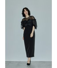 niana/ニアナ niana フロッキードットワンピース パーティードレス オケージョンドレス 結婚式 二次会 同窓会 お呼ばれワンピース/507012288