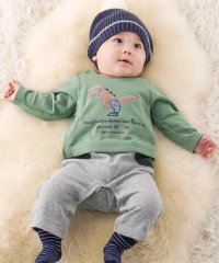 fillot de bebe reduction/裏毛恐竜パッチカバーオール(70~80cm)/507013642