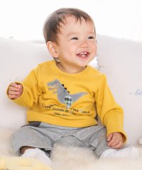 fillot de bebe reduction/裏毛恐竜パッチカバーオール(70~80cm)/507013642