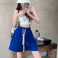 Belle Cie/ベルシー Belle Cie ショートパンツ ズボン ワイドパンツ ルームウェア ウエストゴム レディース 韓国ファッション リラックス シンプル ビビッドカラ/507015571