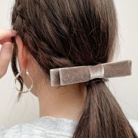 REAL STYLE/リアルスタイル REAL STYLE バレッタ リボン ベロア シンプル 小さめ レディース 金具 ヘアアクセサリー ヘアクリップ ベルベット りぼん 上品 き/507016579