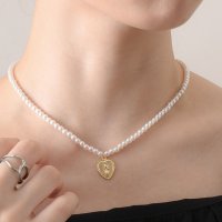 REAL STYLE/リアルスタイル REAL STYLE ネックレス レディース フェイクパール 小粒 ゴールド ハート ショート 小振り 可愛い おしゃれ 首飾り 普段使い ペン/507016581