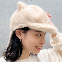 REAL STYLE/リアルスタイル REAL STYLE 帽子 キャップ レディース 秋冬 大きいサイズ つば ファー ボア 中綿 ハット 防寒 あったか 暖かい おしゃれ 可愛い/507016670