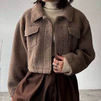 REAL STYLE/リアルスタイル REAL STYLE ジャケット レディース 秋 冬 ボア アウター コート ブルゾン フリース 暖かい 防寒 厚手 もこもこ 裏地付き 短め /507016700