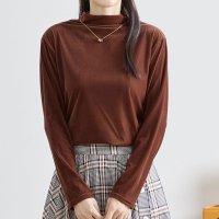 REAL STYLE/リアルスタイル REAL STYLE ベロア トップス レディース 長袖 秋 冬 ハイネック カットソー Tシャツ インナー きれいめ 上品 シンプル オフィス/507016703