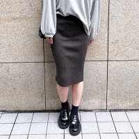 REAL STYLE/リアルスタイル REAL STYLE タイトスカート レディース ニット 膝丈 スリット オフィス OL 黒 秋 冬 無地 リブ ボトムス ニットスカート シン/507016742