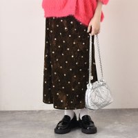 REAL STYLE/リアルスタイル REAL STYLE マーメイドスカート ロング丈 膝下 秋 冬 黒 レディース ドット柄 ベロア ウエストゴム タイトスカート きれいめ 上品/507016759