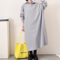 REAL STYLE/リアルスタイル REAL STYLE ワンピース レディース 春 秋 長袖 ロング丈 薄手 カットソー 高身長 ゆったり 大きいサイズ 体型カバー 無地 コット/507016770