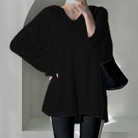 REAL STYLE/リアルスタイル REAL STYLE カットソー レディース 長袖 パーカー 薄手 春 夏 秋 トップス シンプル カジュアル 無地 ゆったり 大きめ 大きいサ/507016791