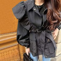 REAL STYLE/リアルスタイル REAL STYLE ブルゾン レディース 秋 軽い 長袖 アウター 薄手 羽織り 上着 ゆったり おしゃれ 可愛い フリル セーラー 通勤 通/507016796