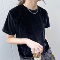 REAL STYLE/リアルスタイル REAL STYLE ベロア トップス レディース 半袖 秋 冬 カットソー Tシャツ インナー きれいめ 上品 シンプル オフィス お出かけ /507016798