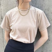 REAL STYLE/リアルスタイル REAL STYLE ベロア トップス レディース 半袖 秋 冬 カットソー Tシャツ インナー きれいめ 上品 シンプル オフィス お出かけ /507016798