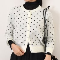 REAL STYLE/リアルスタイル REAL STYLE カーディガン レディース ニット ドット柄 春 秋 冬 アウター 羽織 上着 おしゃれ 可愛い お出かけ 防寒 厚手 あっ/507016805