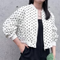 REAL STYLE/リアルスタイル REAL STYLE ブルゾン レディース アウター 秋 冬 秋冬 春 薄手 ドット柄 ジャンバー MA－1 暖かい あったか 防寒 羽織り お/507016809