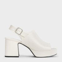 CHARLES & KEITH/ピープトゥ プラットフォームサンダル/507016931