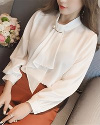 Lily of Valley/リリーオブバリー Lily of Valley オフィスカジュアル ボウタイ ブラウス 上品 オフィス カジュアル 長袖 トップス シャツ/507017119