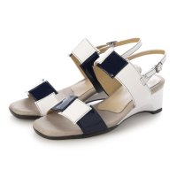 Kobe Oasis/コウベオアシス 神戸オアシス 本革×エナメルコンビのきれいめ幅広サンダル EEE/507017211