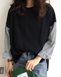 Lily of Valley/リリーオブバリー Lily of Valley レイヤード ストライプ シャツ プルオーバー 長袖 カジュアル レディース トップス カットソー/507017411