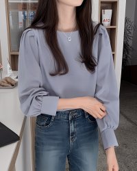 Lily of Valley/リリーオブバリー Lily of Valley パフスリーブ シンプル プルオーバー ブラウス 上品 トップス レディース カジュアル シャツ/507017422