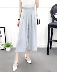 Lily of Valley/リリーオブバリー Lily of Valley ウエストゴム タック ガウチョパンツ フレア 上品 ゆったり ふんわり カジュアル 無地/507017432