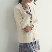 Lily of Valley/リリーオブバリー Lily of Valley 無地 Vネック ニット カーディガン シンプル カジュアル トップス 長袖 上品 きれいめ/507017540