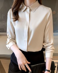 Lily of Valley/リリーオブバリー Lily of Valley ベーシック シンプル シャツ ブラウス 長袖 上品 オフィス 襟付き 無地 きれいめ/507017568