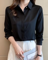 Lily of Valley/リリーオブバリー Lily of Valley ベーシック シンプル シャツ ブラウス 長袖 上品 オフィス 襟付き 無地 きれいめ/507017568