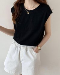 Lily of Valley/リリーオブバリー Lily of Valley 無地 フレンチスリーブ カットソー Tシャツ トップス 上品 清楚 大人可愛い カジュアル/507017627