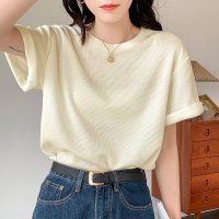 Lily of Valley/リリーオブバリー Lily of Valley 無地 ワッフル Tシャツ トップス カットソー 半袖 カジュアル 上品 クルーネック 清楚/507017854