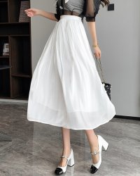 Lily of Valley/リリーオブバリー Lily of Valley シャイニー シフォン フレア スカート ボトムス ミモレ丈 カジュアル 上品 大人可愛い/507017879