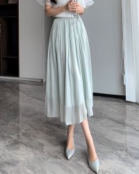 Lily of Valley/リリーオブバリー Lily of Valley シャイニー シフォン フレア スカート ボトムス ミモレ丈 カジュアル 上品 大人可愛い/507017879