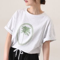 REAL STYLE/リアルスタイル REAL STYLE Tシャツ レディース 半袖 綿 プリント 無地 トップス カットソー 5分袖 夏 涼しい カジュアル ハワイアン ゆったり/507018076