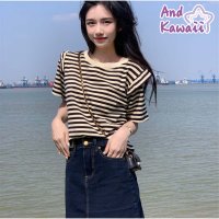 And Kawaii/アンドカワイイ And Kawaii Tシャツ レディース トップス ボーダー柄 韓国ファッション/507018248