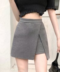 RIFF/リフ Riff ストレッチ性のあるフェイクミニスカート スカパン フェイクスカート スリット入り ショート丈スカート タイトスカート ハイウエスト インナーパン/507018390
