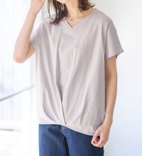 Viola e Viola/ヴィオラ エ ヴィオラ Viola e Viola 綿100％ゆったり裾タックTシャツ/507019215