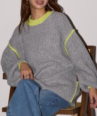 MAISON BREEZE reveur/メゾンブリーズレヴール MAISON BREEZE reveur ミックスアルパカタッチ プルオーバー ニット 長袖 トップス セーター 配色 DTK/507019940